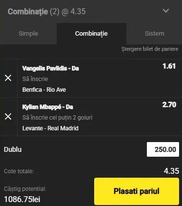 Biletul zilei pe marcatori 23.09.2025