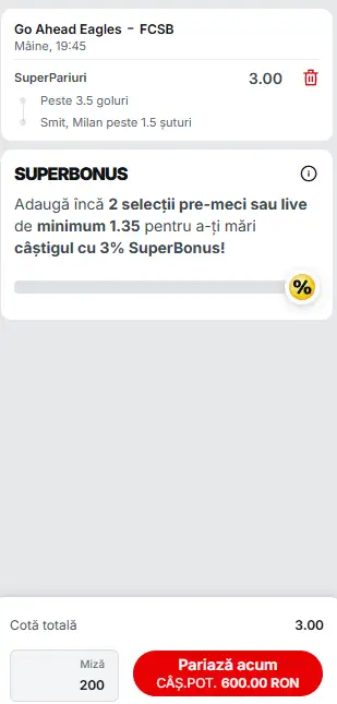 Biletul Zilei Superbet 25.09