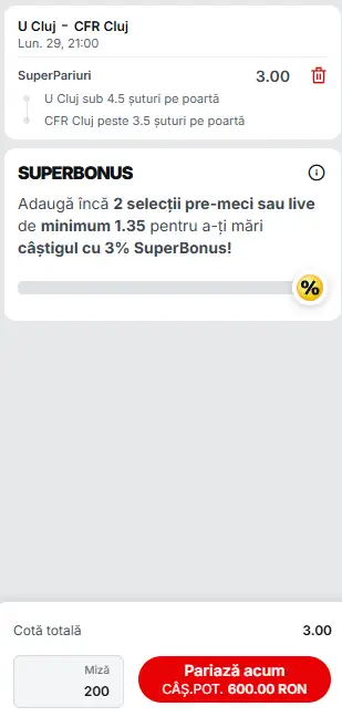 Biletul Zilei Superbet 29 septembrie