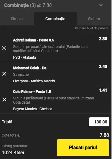 Biletul Zilei Unibet 17 septembrie