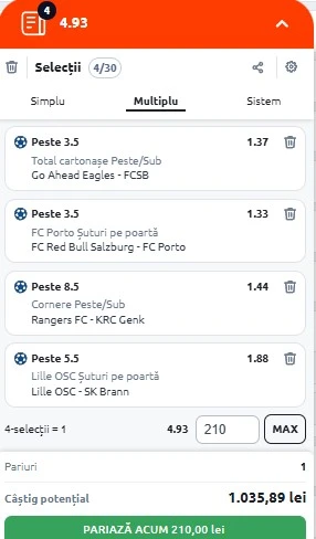 Biletul zilei din Europa League 25.09.2025