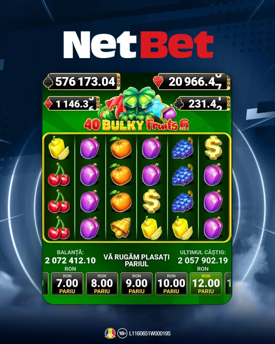 Câștig senzațional la NetBet Casino