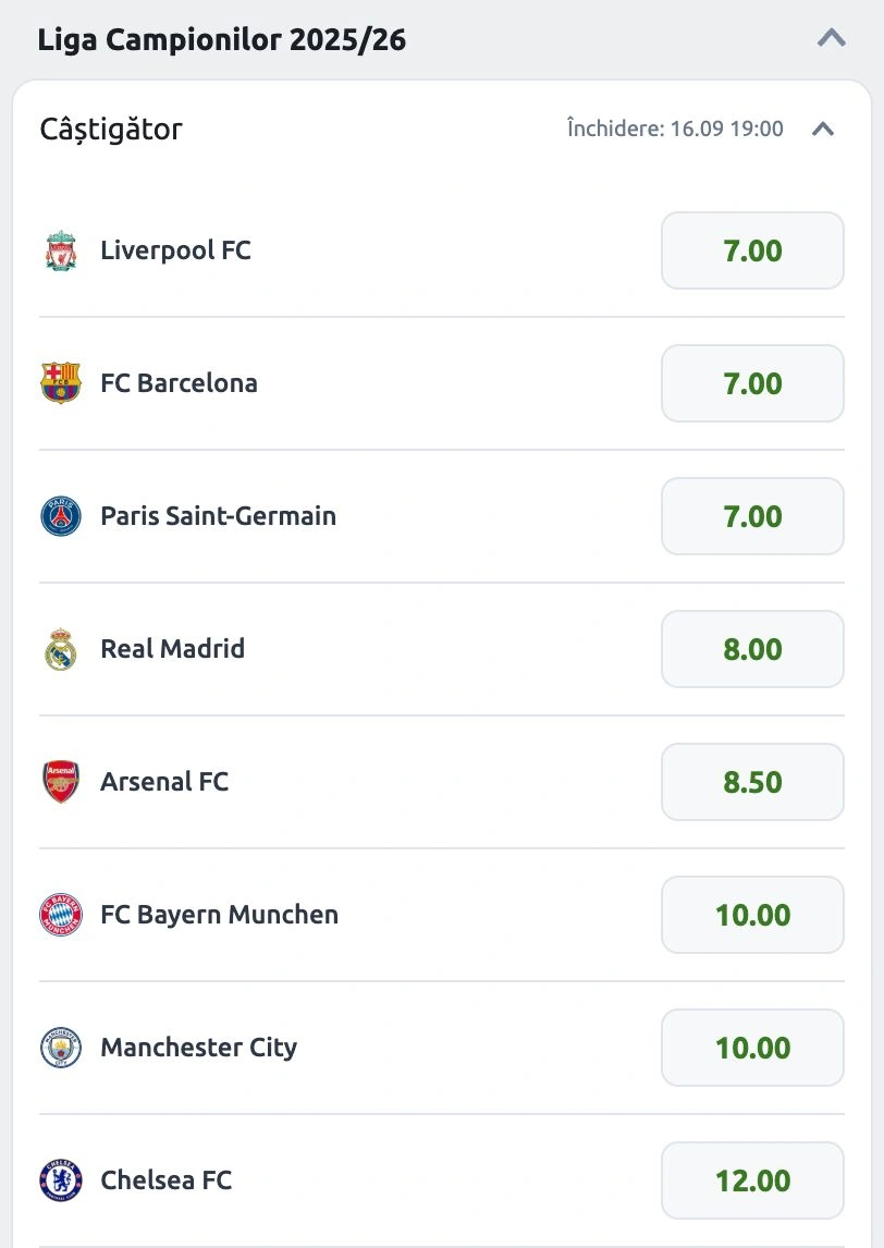 cote champions league betano