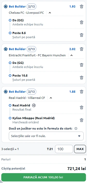 Biletul Zilei Bet Builder din 4 octombrie 2025