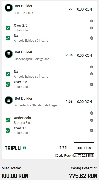 Biletul Zilei Bet Builder din 5 octombrie 2025