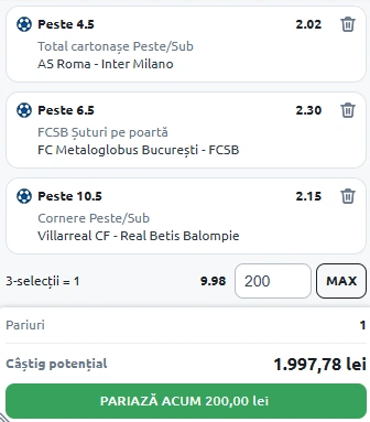 Biletul Zilei din Pariuri Speciale 18.10.2025