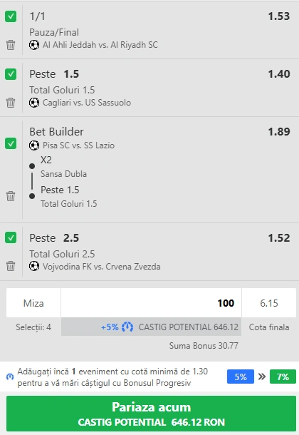 Biletul Zilei la WinBet 30.10.2025