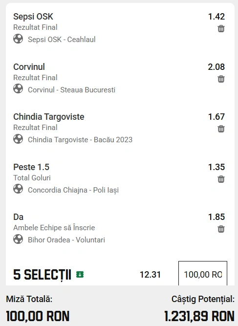 Biletul etapei a noua din Liga a 2-a