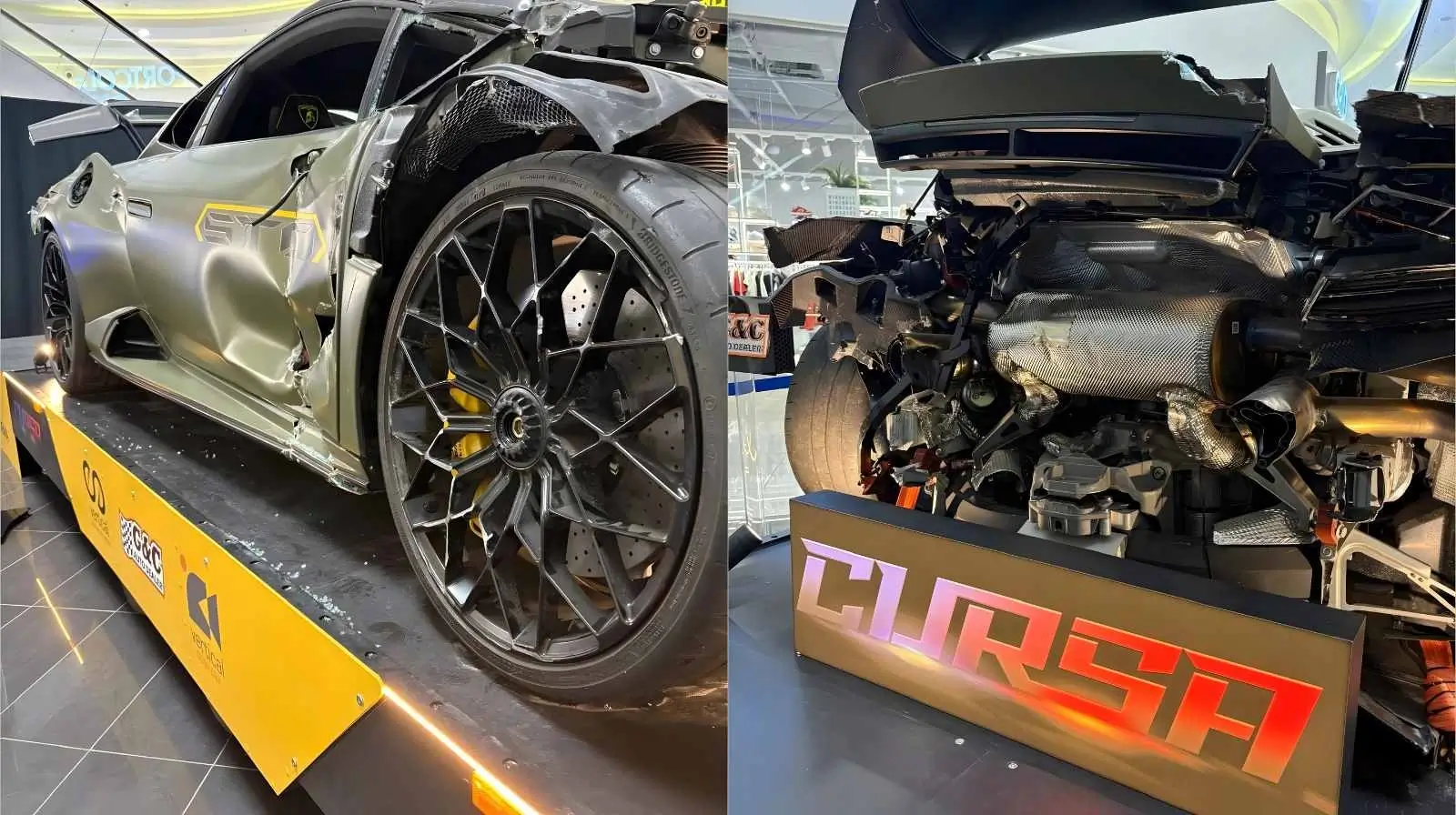 Bolid distrus la filmări, expus public la mall și la stadion