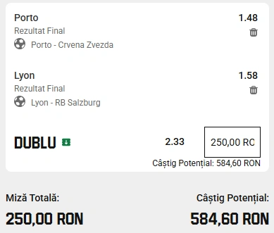 Cota 2 din Europa League 02.10.2025