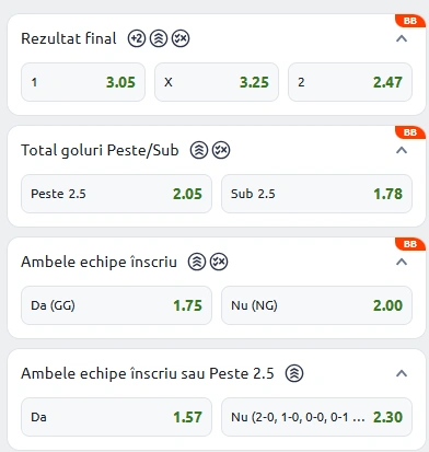 Cote pariuri Fiorentina vs AS Roma la Betano