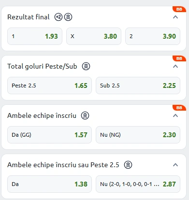 Cote pariuri Villarreal vs Real Betis la Betano