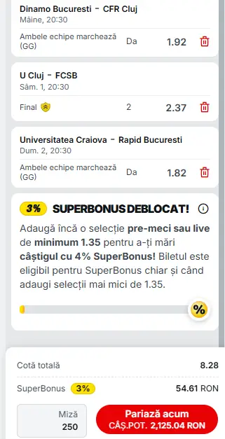 Biletul Etapei a 15-a Superliga