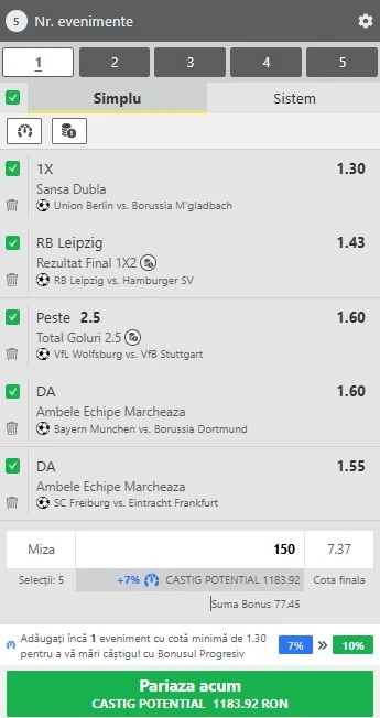 Biletul rundei a 7-a din Bundesliga 17.10.2025