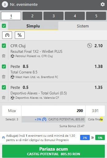 Biletul zilei din fotbal 20.10.2025