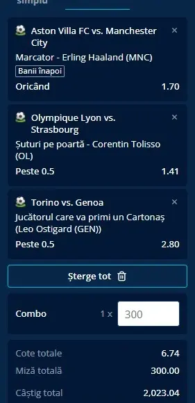 Biletul zilei azi din fotbal 26.10.2025