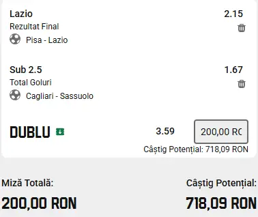 Biletul Zilei Cotă 4 oferit de AI