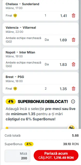 Biletul Zilei cu Inteligența Artificială 25.10 - misiune dificilă pentru Chivu în Napoli - Inter