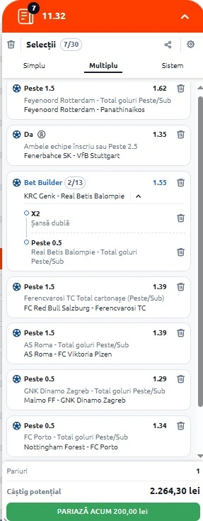 Biletul zilei din Europa League 23.10.2025
