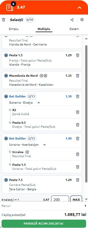 Biletul zilei din fotbal 13 octombrie 2025