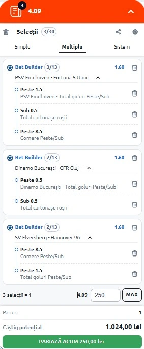 Biletul zilei azi din fotbal 31 octombrie 2025