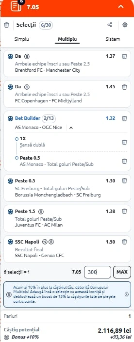 Biletul zilei din fotbal la Betano 5 octombrie 2025