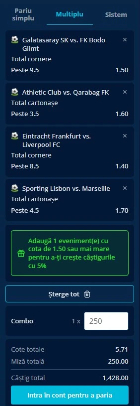 Biletul zilei din fotbal la Mr Bit 22 octombrie 2025