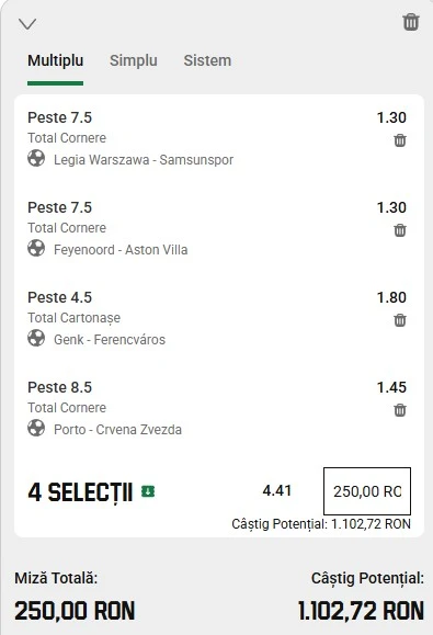 Biletul zilei din fotbal la Unibet 2 octombrie 2025