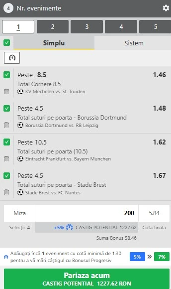 Biletul zilei din fotbal la Winbet 04.10.2025