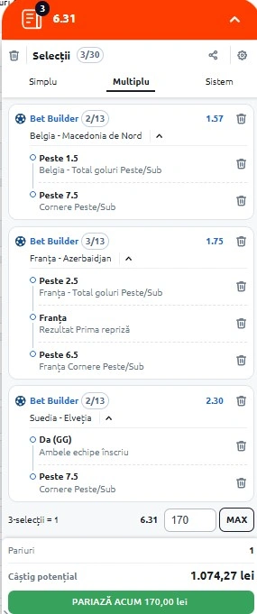 Biletul zilei din Preliminariile CM 2026 - 10.10.2025