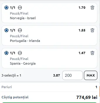 Biletul Zilei la Betano 11 octombrie