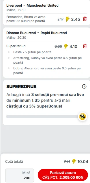 Biletul Zilei Superbet 19.10