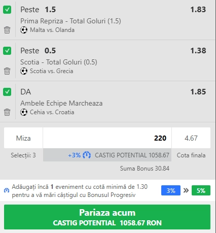Biletul Zilei Winbet 9 octombrie