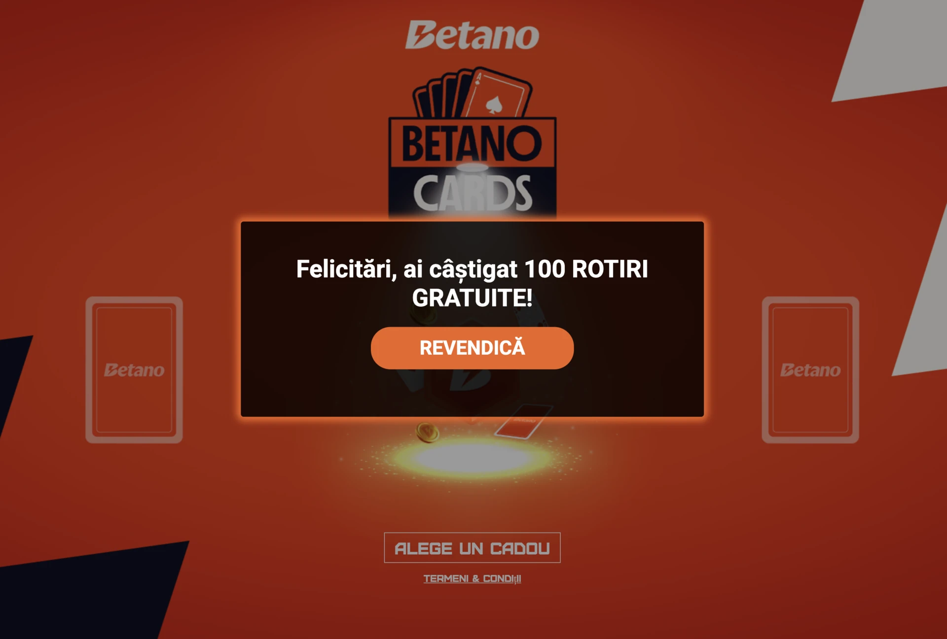 100 rotiri gratuite la betano cards