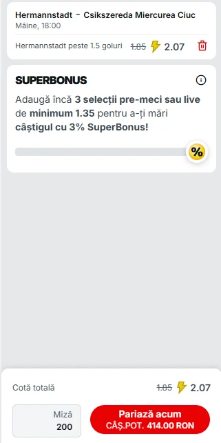 Cota 2 din Superliga 20 octombrie