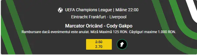 Cota 2 pe Champions League 22.10 