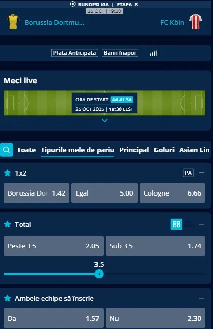 Cote pariuri Dortmund vs FC Koln