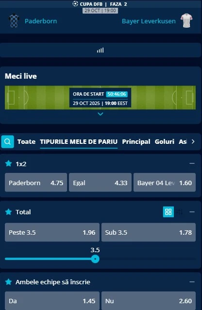 Cote pariuri Paderborn - Leverkusen