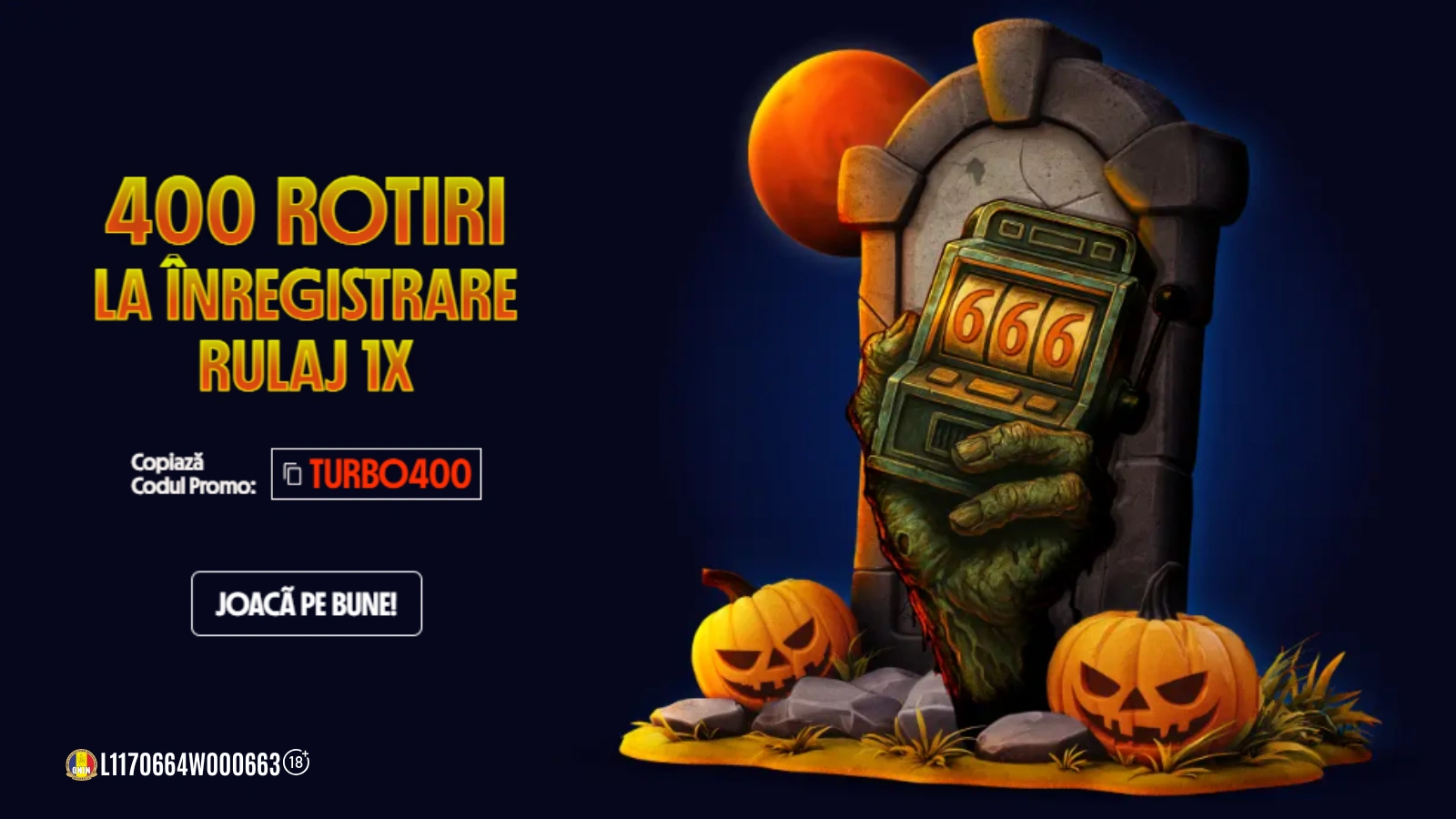 400 Rotiri Gratuite la Înregistrare cu Rulaj 1X