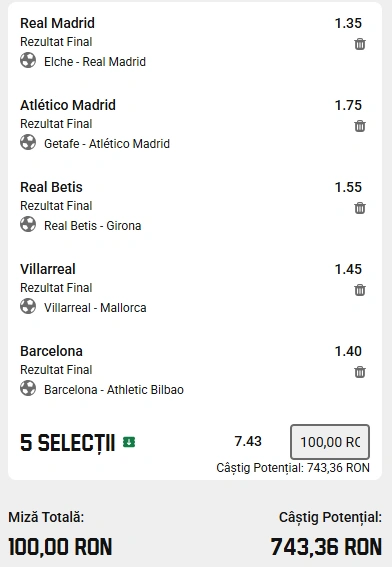 Biletul Etapei 13 din La Liga