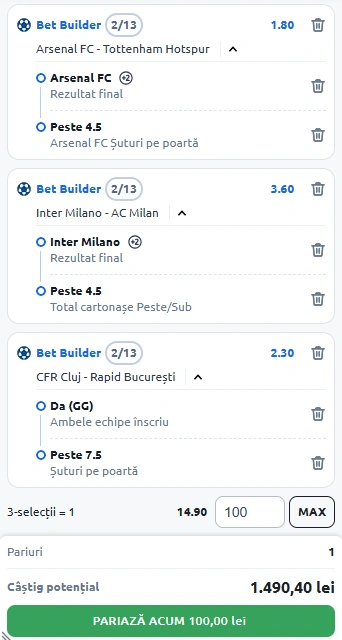 Biletul Zilei Bet Builder din 23 noiembrie 2025