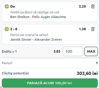 Biletul Zilei din tenis 12 noiembrie 2025