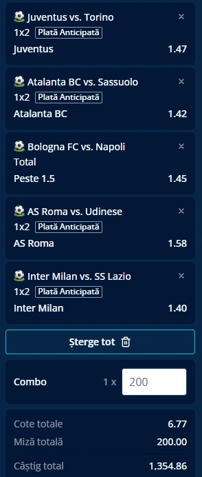 Biletul etapei 11 din Serie A