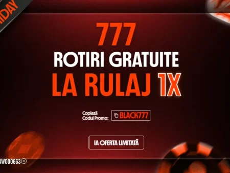 Black Friday la Betano – 777 Rotiri Gratuite Fără Depunere cu Rulaj 1X