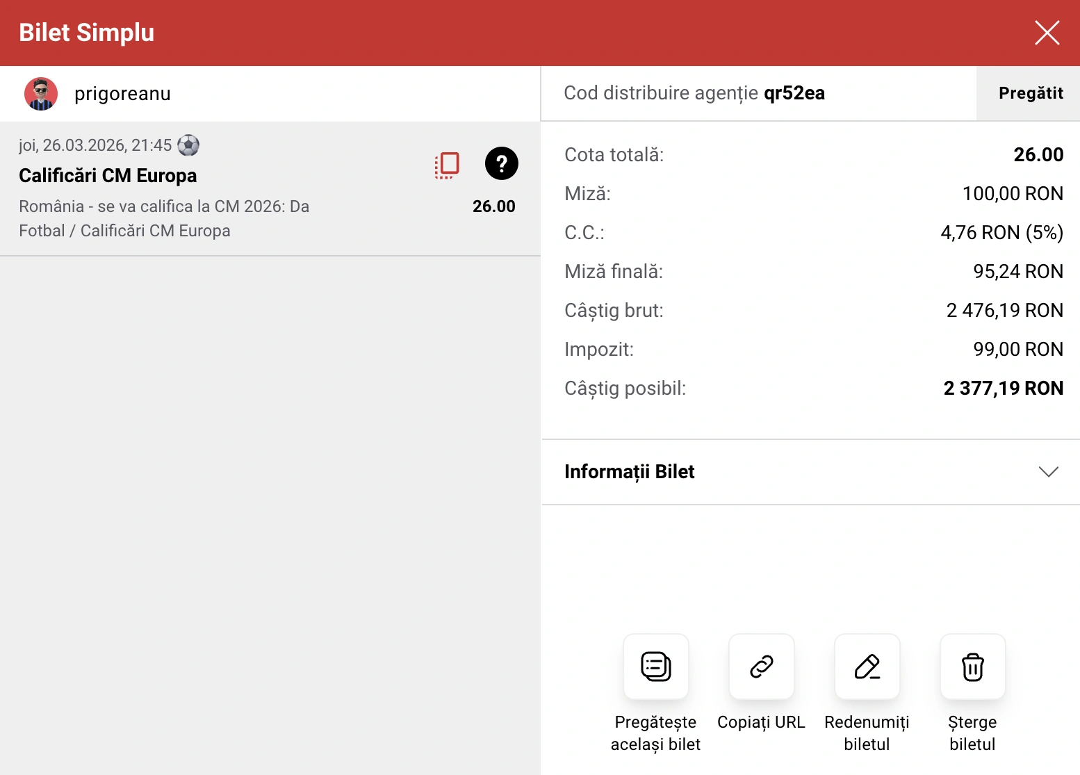 Cotă uriașă pentru calificarea României la Campionatul Mondial din 2026