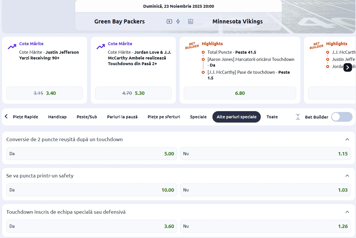 cote Green Bay Packers vs Minnesota Vikings