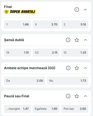 Cote pariuri Sepsi OSK vs Poli Iasi la Superbet