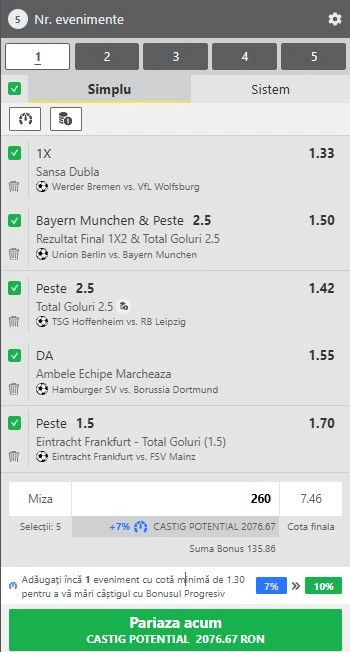 Biletul etapei a 10-a din Bundesliga 07.11.2025