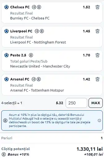 Biletul Etapei a 12-a Premier League