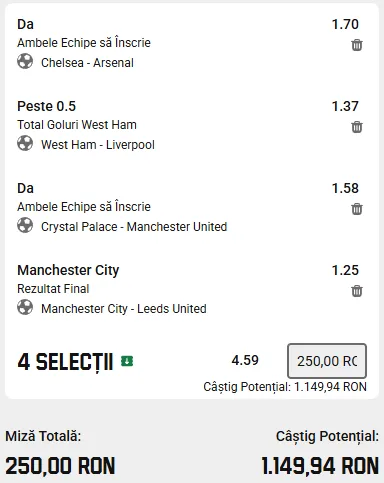 Biletul Etapei a 13-a Premier League cu AI